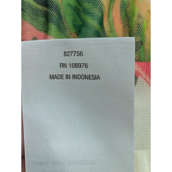 G by Guliana Printed Aria Mesh Tiered Maxi Skirt Green Tropical Parrot Sz 2X - Picture 6 of 15